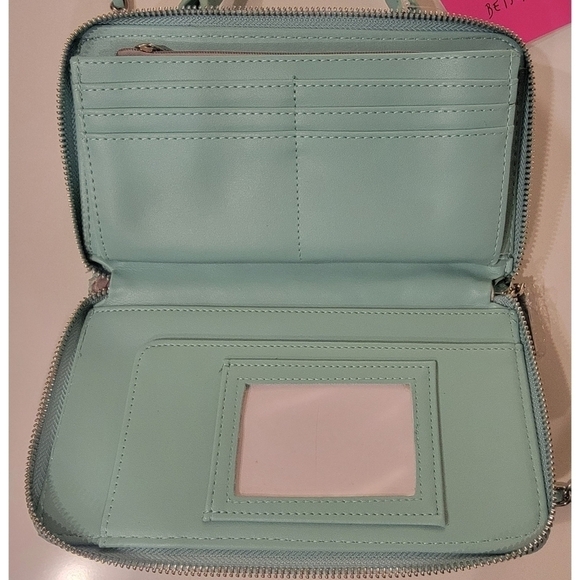 NWT Betsey Johnson Crossbody Purse Wallet Mint Green - Picture 8 of 13